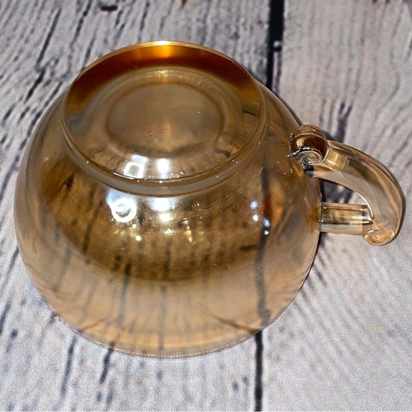 Vintage Jeannette Glass Company Marigold Iridescent Amber CarnivalGlass Cup mug - Picture 2 of 2